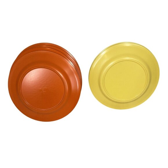 VTG RARE Lot Of 6 Plates Beetleware Melamine Yellow Gold and Orange - Picture 1 of 9